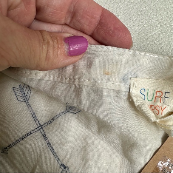 Last chance sale! NWT SURF GYPSY Blue Ivory Swim Beach Cover Up dress medium - Picture 10 of 11